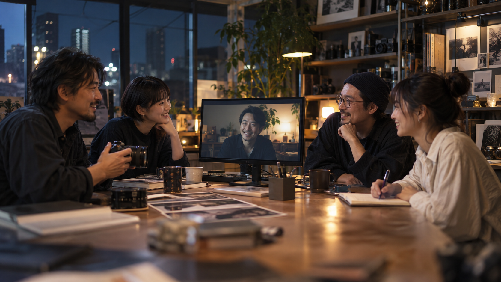 卒業生たちが画面越しに作品について話すオンラインLIVEのビジュアルサンプル
