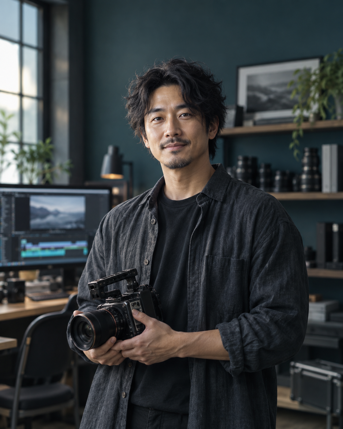 編集環境にいる講師プロフィール写真のビジュアルサンプル